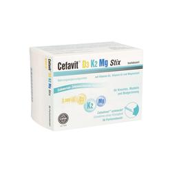 Packung eines Nahrungsergänzungsmittels mit Vitamin D3, K2 und Magnesium.